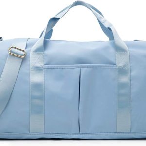 KARRESLY Sports Gym Bag for Women or Men Travel Duffel Bag with Wet Pocket and Shoes Compartment for Training Swim Yoga(Light Blue), Light Blue, free size Brand- KARRESLY-01 KARRESLY SPORTS GYM BAG FOR MEN TRAVEL DUFFEL BAG WITH WET POCKET AND SHOES COMPARTMENT FOR TRAINING SWIM YOGA(LIGHT BLUE), LIGHT BLUE, FREE SIZE
