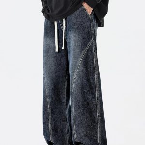 Men Hip Hop Baggy Denim Pant Straight Loose Y2K -02 WASHED JEAN FOR MEN HIP HOP BAGGY DENIM PANT STRAIGHT LOOSE Y2K SKATEBOARD STREETWEAR FOR TEENAGER BOY